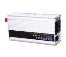 Купить - автомобильный инвертор  Автомобильный инвертор тока Power inverter 12 В в 200В 1000 W USB синусоида модифицирована