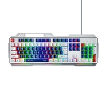 Купить - клавиатуру  Клавиатура INPHIC K9 MECHA проводная полноразмерная с регулируемой RGB подсветкой, бесшумная, сине-белый