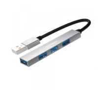 Купить - кардридер  Хаб Essager Fengyang 4 in 1 Splitter (USB-A port) grey (EHBA04-FY0G-P)