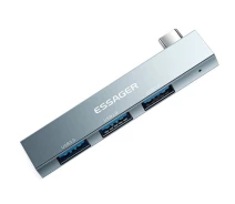 Купить - кардридер  USB-хаб Essager Fengyang 3 in 1 Splitter grey EHBC03-FY0G-P