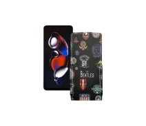 Купить - чехол для смартфона  Чехол-флип из экокожи для телефона Xiaomi Redmi Note 12T Pro Битлз