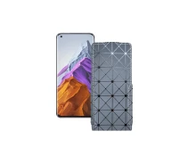 Купить - чехол для смартфона  Чехол-флип из экокожи для телефона Xiaomi Mi 11 Pro 2021 Серый ромб