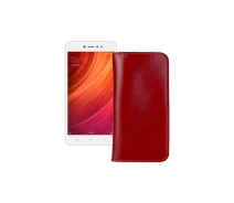 Купить - чехол для смартфона  Портмоне из кожи для телефона Xiaomi Redmi Note 5A (Redmi Y1) Красный
