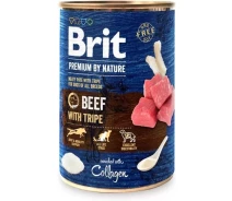 Купить - зоотовар для собак  Корм влажный Brit Premium by Nature k консервы для собак с говядиной и потрохами 800 г (8595602538003)
