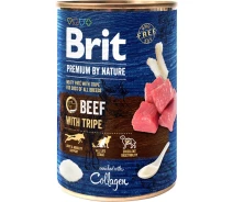 Купить - зоотовар для собак  Корм влажный Brit Premium by Nature k консервы для собак с говядиной и потрохами 400 г (8595602538584)