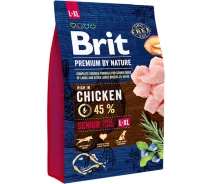Купить - зоотовар для собак  Корм сухой Brit Premium Dog Senior L+XL для пожилых собак больших и гигантских пород весом 25-90 кг с курицей 3 кг (8595602526475)
