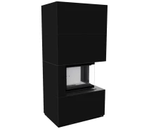 Купить - топку и печь  Каминная топка Kratki FLOKI BOX правый 8 kW Ø 160 в корпусе с керамогранита NATURALI PIETRA DI SAVOIA GRIGIA BOCCIARDATA