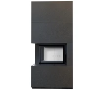 Купить - топку и печь  Каминная топка Kratki FLOKI BOX левый 8 kW Ø 160 в корпусе с керамогранита OXIDE MORO