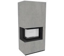 Купить - топку и печь  Каминная топка Kratki FLOKI BOX левый 8 kW Ø 160 в корпусе INDIAN BLACK