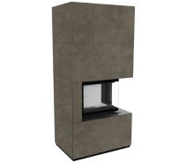 Купить - топку и печь  Каминная топка Kratki FLOKI BOX правый 8 kW Ø 160 в корпусе ZIMBABWE NERO