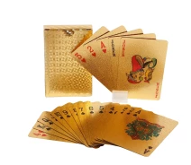 Купить - игральную карту  Карты игральные Pocker пластиковые, износостойкие водонепроницаемые с высокой гибкостью и прочностью (золотые)