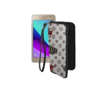 Купить - чехол для смартфона  Чехол-кошелек из экокожи для телефона Samsung Galaxy Grand Prime Plus (G532) Луи-Витон-белый