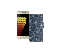 Купить - чехол для смартфона  Чехол-книга из экокожи для телефона Samsung Galaxy Note 7 (N930) Хаки-синий