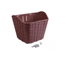 Купить - велокорзину  Корзина без стойки 26-28" Pl H340*W260*D270 коричневая с кронштейном