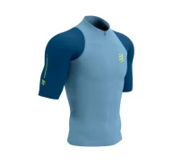 Купить - компрессионную футболку  Мужская компрессионная футболка Compressport Trail Racing Postural SS Top M, Denim/Poseidon, M