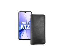 Купить - чехол для смартфона  Портмоне из кожи для телефона Xiaomi Poco M2 Черный
