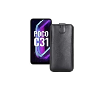 Купить - чехол для смартфона  Вытяжка из кожи для телефона Xiaomi Poco C31 2021 Черный