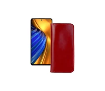 Купить - чехол для смартфона  Портмоне из кожи для телефона Xiaomi Poco F4 Pro Красный