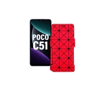 Купить - чехол для смартфона  Чехол-книга из экокожи для телефона Xiaomi Poco C51 Красный ромб