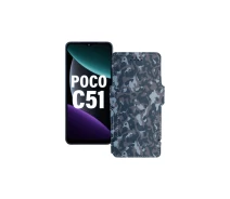 Купить - чехол для смартфона  Чехол-книга из экокожи для телефона Xiaomi Poco C51 Хаки-синий
