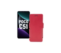 Купить - чехол для смартфона  Чехол-книга из экокожи для телефона Xiaomi Poco C51 Красный