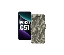 Купить - чехол для смартфона  Чехол-книга из экокожи для телефона Xiaomi Poco C51 Хаки-зеленый