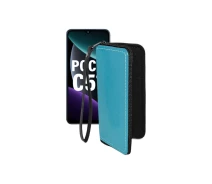 Купить - чехол для смартфона  Чехол-кошелек из экокожи для телефона Xiaomi Poco C51 Голубой