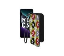 Купить - чехол для смартфона  Чехол-кошелек из экокожи для телефона Xiaomi Poco C51 Камни-цветные