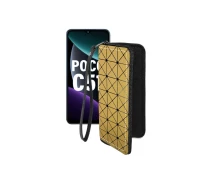 Купить - чехол для смартфона  Чехол-кошелек из экокожи для телефона Xiaomi Poco C51 Золотой ромб