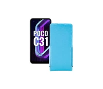 Купить - чехол для смартфона  Чехол-флип из экокожи для телефона Xiaomi Poco C31 2021 Голубой