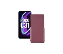 Купить - чехол для смартфона  Чехол-флип из экокожи для телефона Xiaomi Poco C31 2021 Бордовый