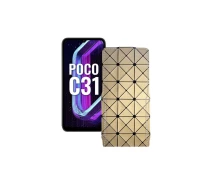 Купить - чехол для смартфона  Чехол-флип из экокожи для телефона Xiaomi Poco C31 2021 Золотой ромб
