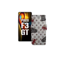 Купить - чехол для смартфона  Чехол-книга из экокожи для телефона Xiaomi poco F3 GT Луи-Витон-белый