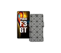 Купить - чехол для смартфона  Чехол-книга из экокожи для телефона Xiaomi poco F3 GT Серый ромб