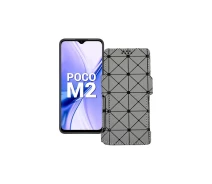 Купить - чехол для смартфона  Чехол-книга из экокожи для телефона Xiaomi Poco M2 Серый ромб