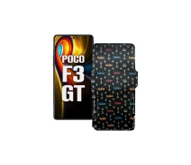 Купить - чехол для смартфона  Чехол-книга из экокожи для телефона Xiaomi poco F3 GT Фэшн черный