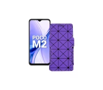 Купить - чехол для смартфона  Чехол-книга из экокожи для телефона Xiaomi Poco M2 Фиолетовый ромб