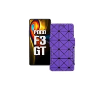 Купить - чехол для смартфона  Чехол-книга из экокожи для телефона Xiaomi poco F3 GT Фиолетовый ромб