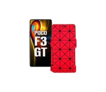 Купить - чехол для смартфона  Чехол-книга из экокожи для телефона Xiaomi poco F3 GT Красный ромб