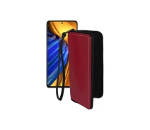 Купить - чехол для смартфона  Чехол-кошелек из экокожи для телефона Xiaomi Poco F4 Pro Бордовый