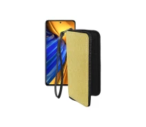 Купить - чехол для смартфона  Чехол-кошелек из экокожи для телефона Xiaomi Poco F4 Pro Золотой
