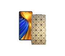 Купить - чехол для смартфона  Чехол-флип из экокожи для телефона Xiaomi Poco F4 Pro Золотой ромб