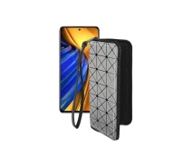 Купить - чехол для смартфона  Чехол-кошелек из экокожи для телефона Xiaomi Poco F4 Pro Серый ромб