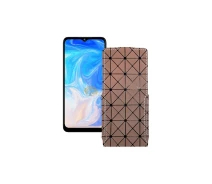 Купить - чехол для смартфона  Чехол-флип из экокожи для телефона Doogee N40 Pro Коричневый ромб
