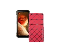 Купить - чехол для смартфона  Чехол-флип из экокожи для телефона Doogee S89 (S89 Pro) Красный ромб