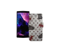 Купить - чехол для смартфона  Чехол-книга из экокожи для телефона Doogee BL9000 Луи-Витон-белый
