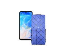 Купить - чехол для смартфона  Чехол-флип из экокожи для телефона Doogee N40 Pro Синий ромб