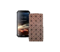 Купить - чехол для смартфона  Чехол-флип из экокожи для телефона Doogee S40 lite Коричневый ромб