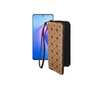 Купить - чехол для смартфона  Чехол-кошелек из экокожи для телефона OPPO Reno 8 Pro Коричневый ромб