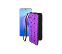 Купить - чехол для смартфона  Чехол-кошелек из экокожи для телефона OPPO Reno 8 Pro Фиолетовый ромб